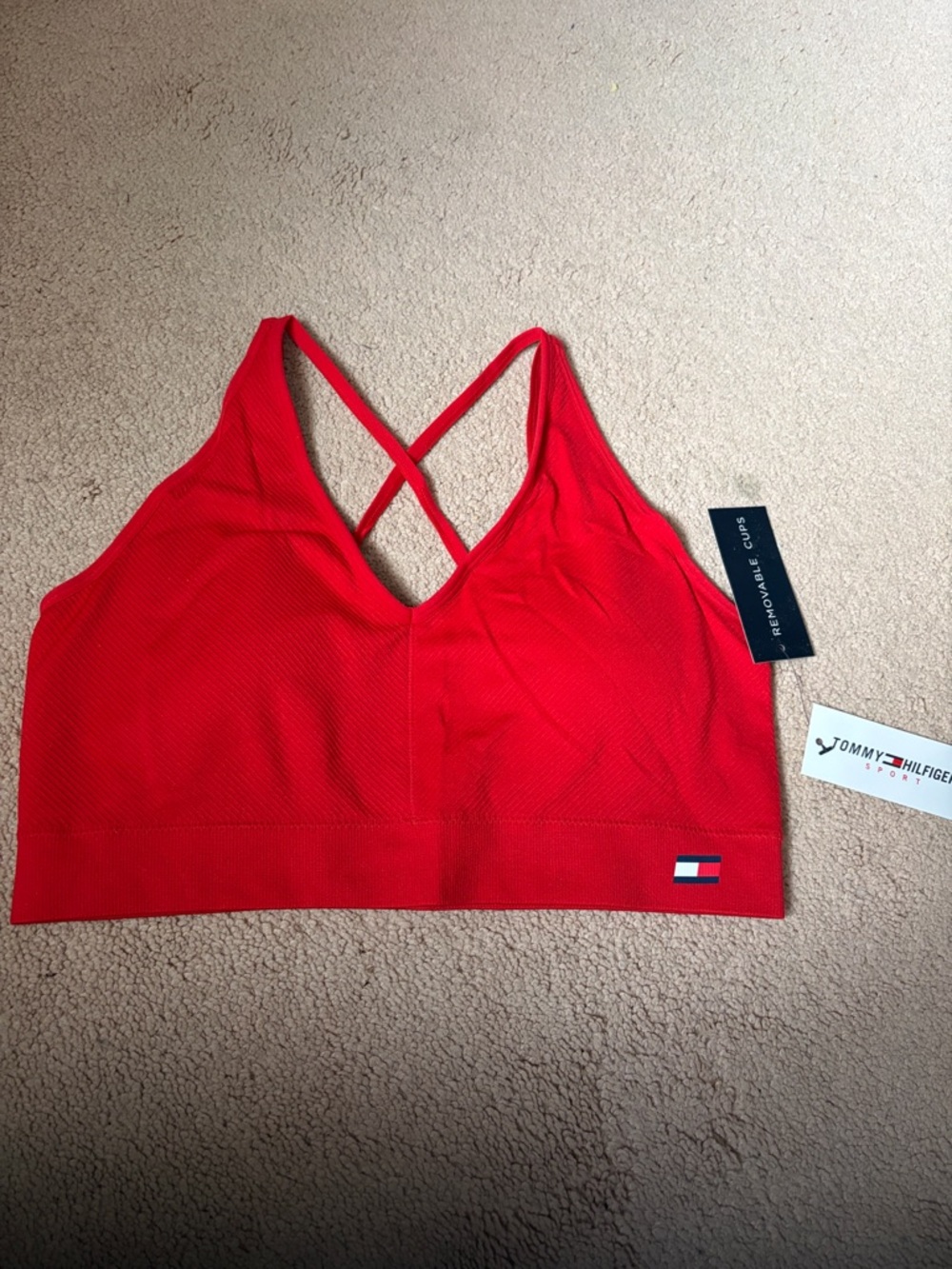 Tommy Hilfiger Bright Red Crisscross Bralette